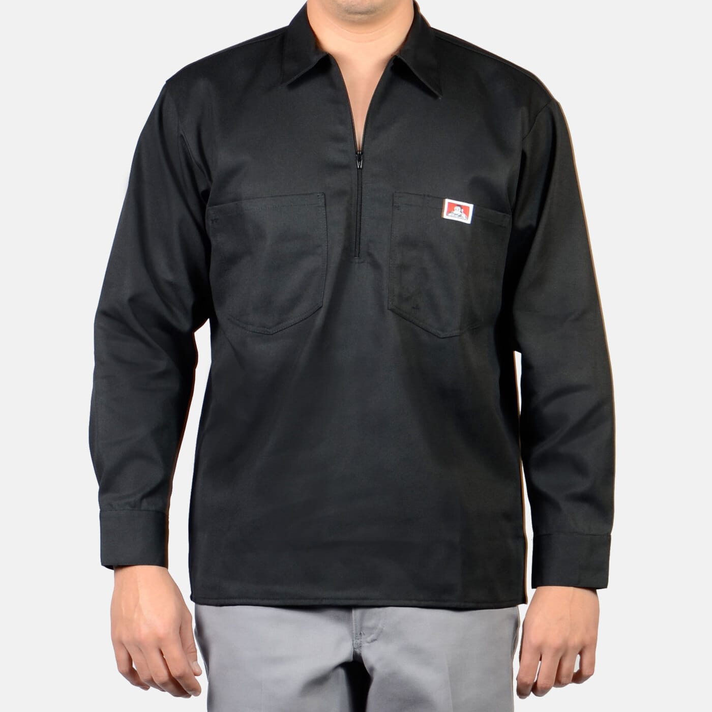 Ben Davis 1/2 Zip Long Sleeve Black #224