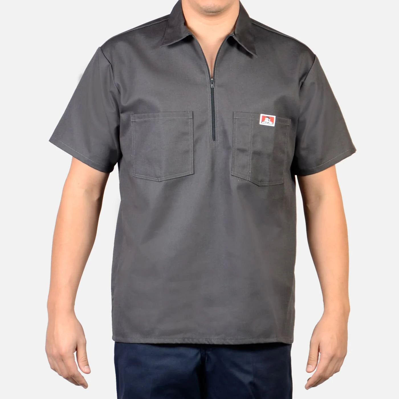 Ben Davis 1/2 Zip Short Sleeve Solid Charcoal