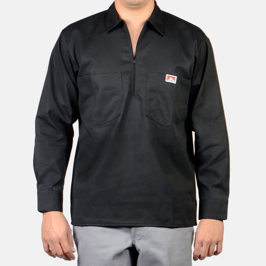 Ben Davis 1/2 Zip Long Sleeve Black #224