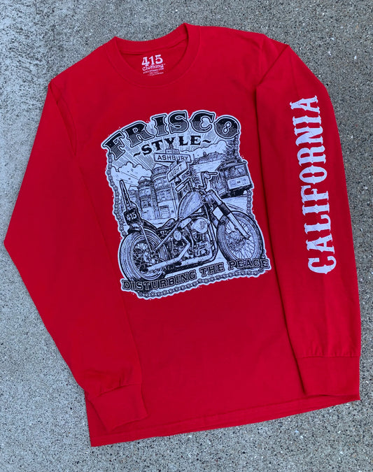 415 Clothing T-shirt L/S Frisco Style Red