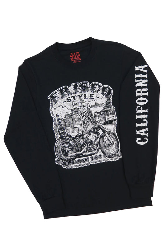 415 Clothing T-shirt L/S Frisco Style Black